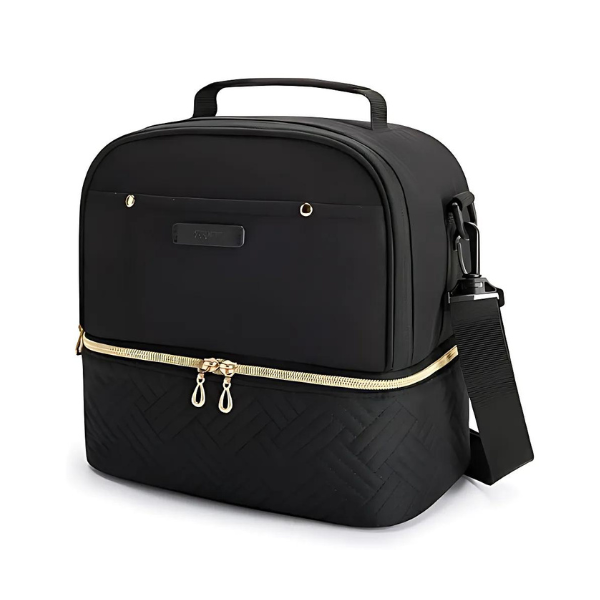 Sac isotherme noir double compartiment