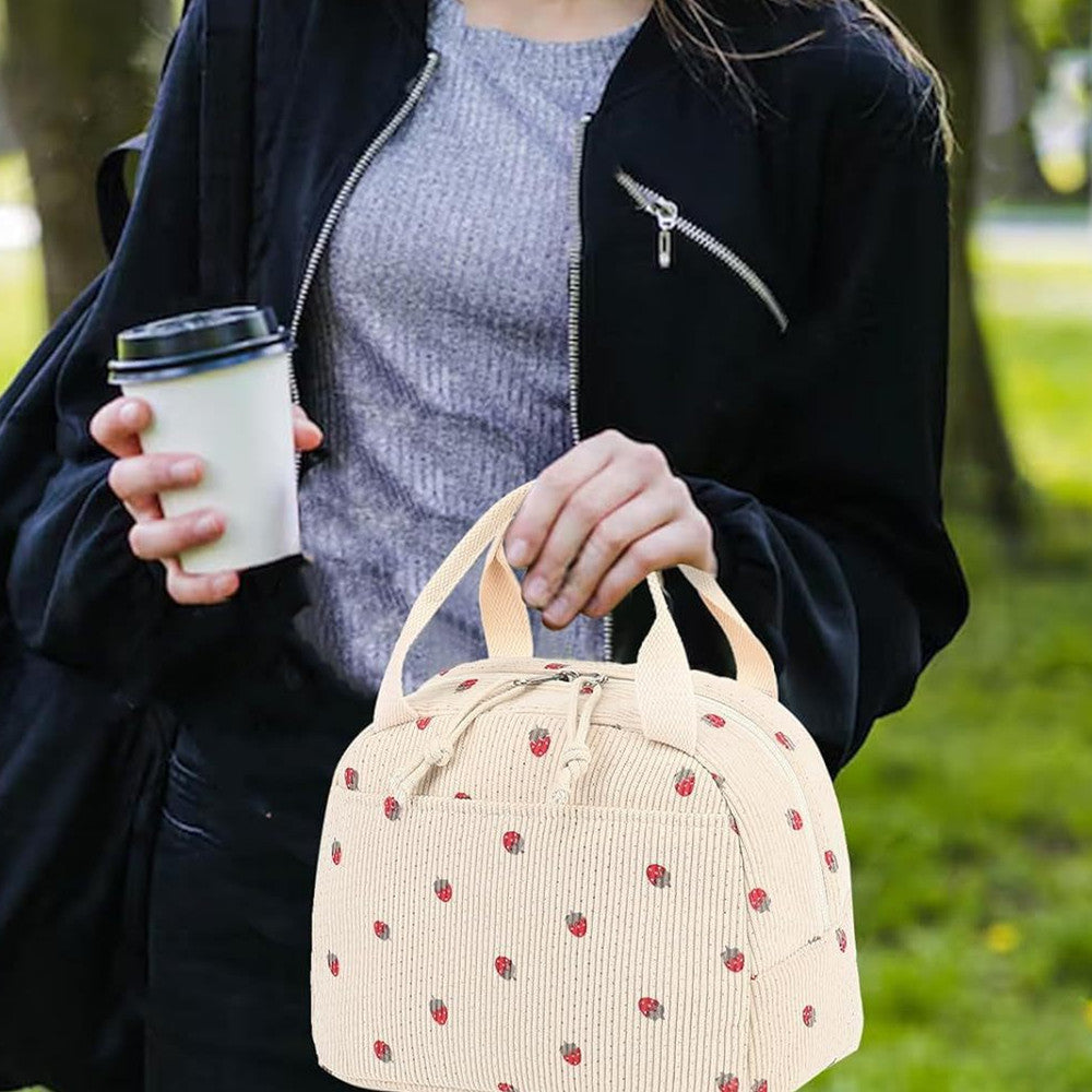 Sac Isotherme Déjeuner Velours Côtelé