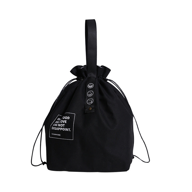 Sac Repas Tissu Cordon noir