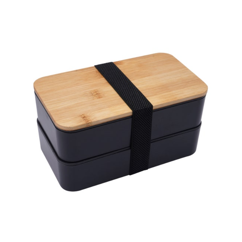 bento bambou noir à 2 étages