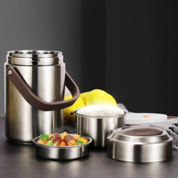 Boîte Repas Isotherme Chaud Grise