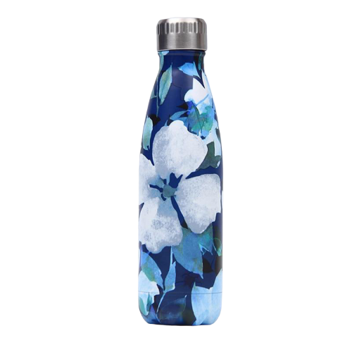 gourde isotherme fleur bleue