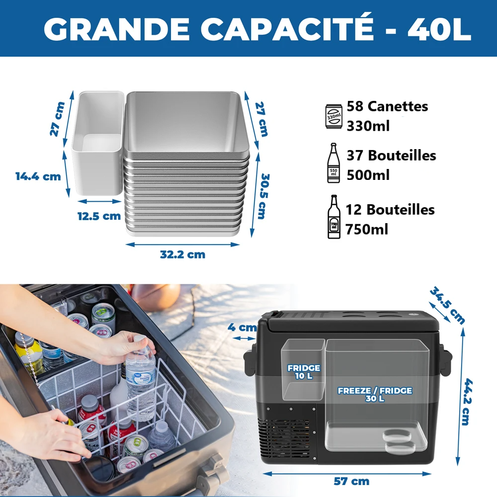 double compartiment glaciere electrique