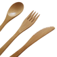 fourchette couteau cuillère en bois