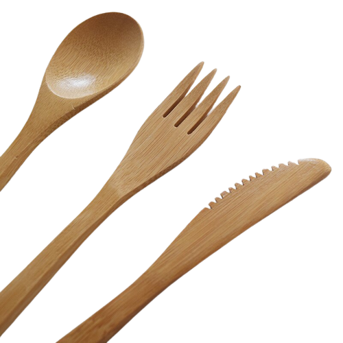 fourchette couteau cuillère en bambou