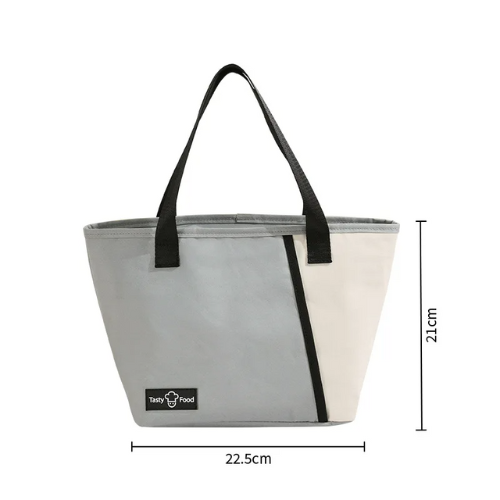 lunch bag isotherme gris à main dimensions