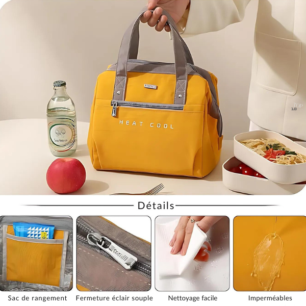 lunch bag isotherme jaune chic détails