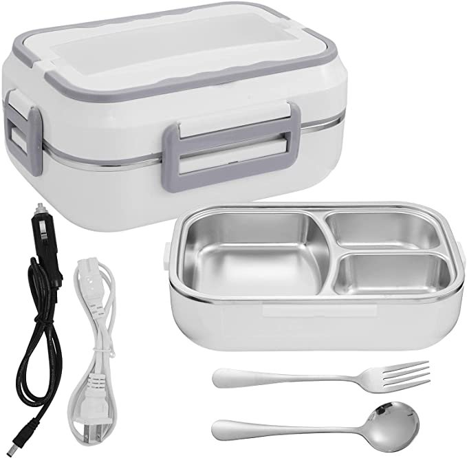 lunch box chauffante grise inox