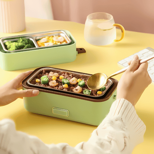 lunch box chauffante verte repas