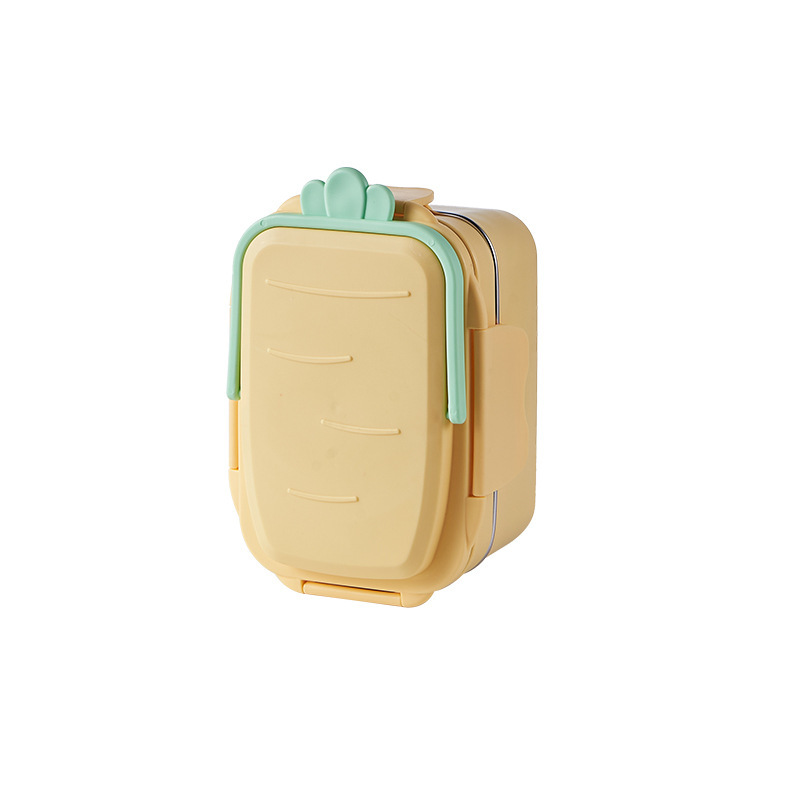 Lunch Box Inox Compartimentée Jaune
