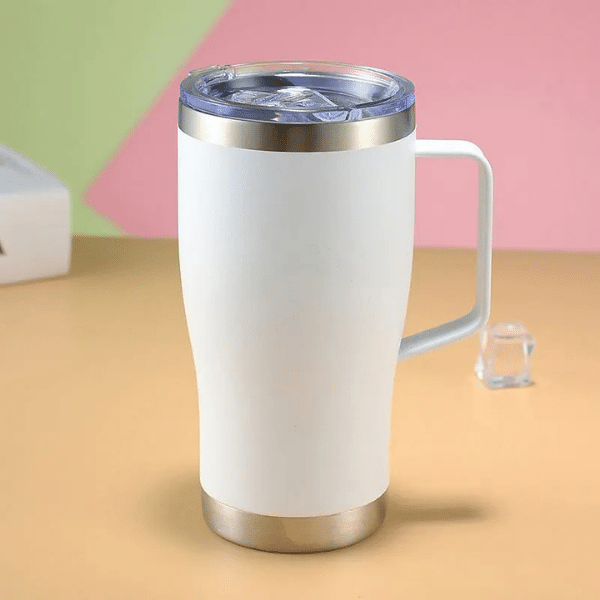 mug isotherme acier inoxydable blanc
