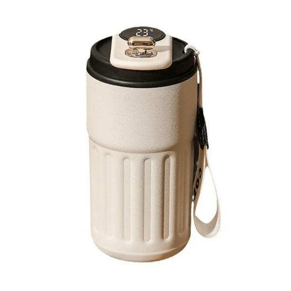 mug isotherme affichage led couvercle noir