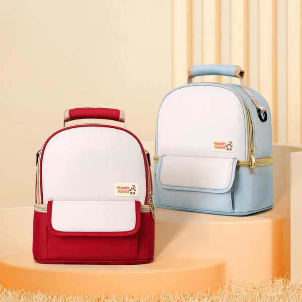 sac à dos isotherme repas compact rouge bleu
