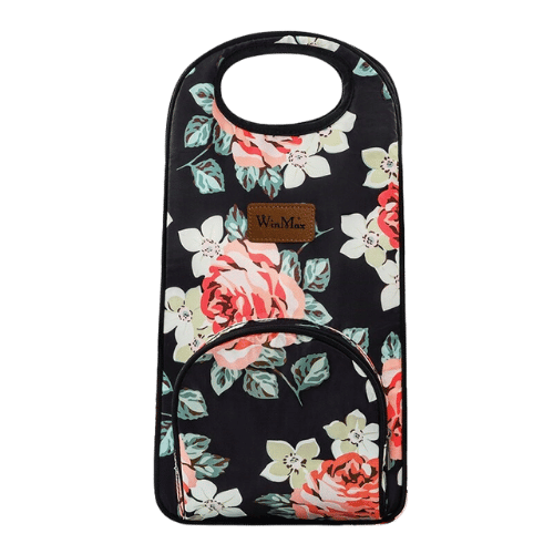 sac isotherme bouteille fleurs