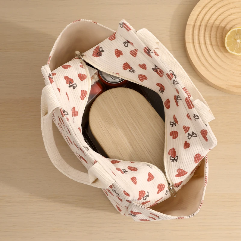 sac isotherme en velours coeur