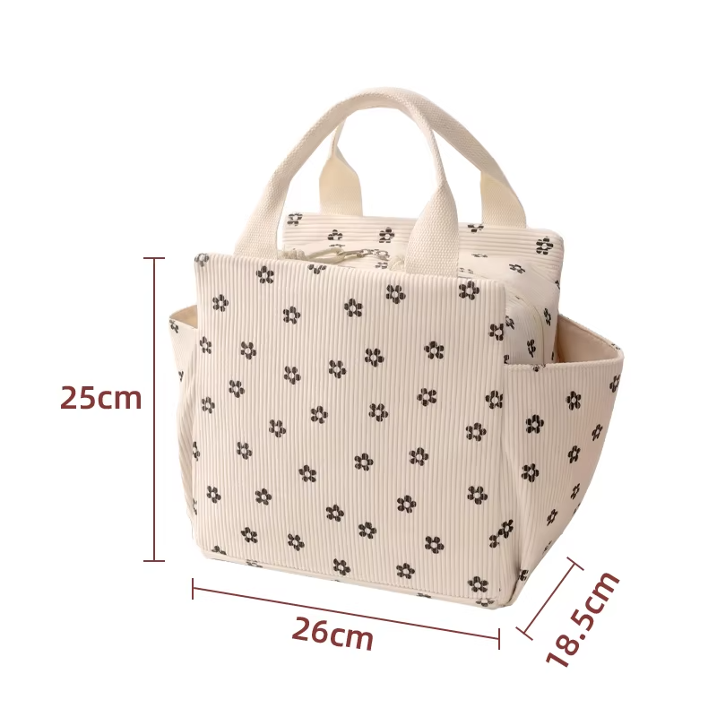 sac isotherme en velours fleur