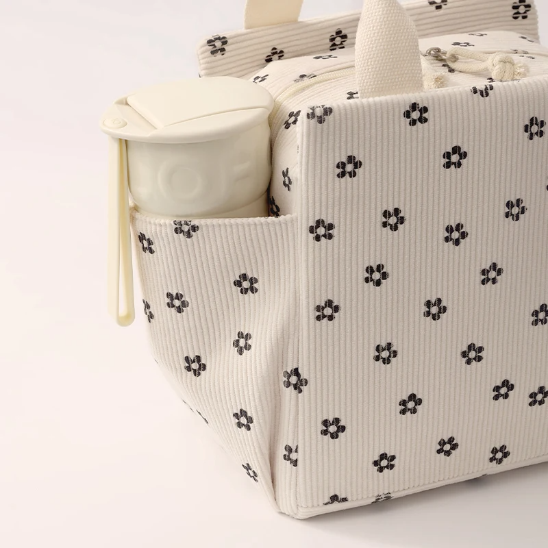 sac isotherme en velours fleur