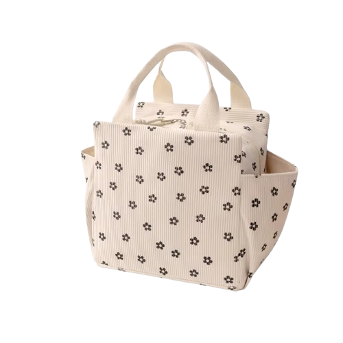 sac isotherme en velours fleur