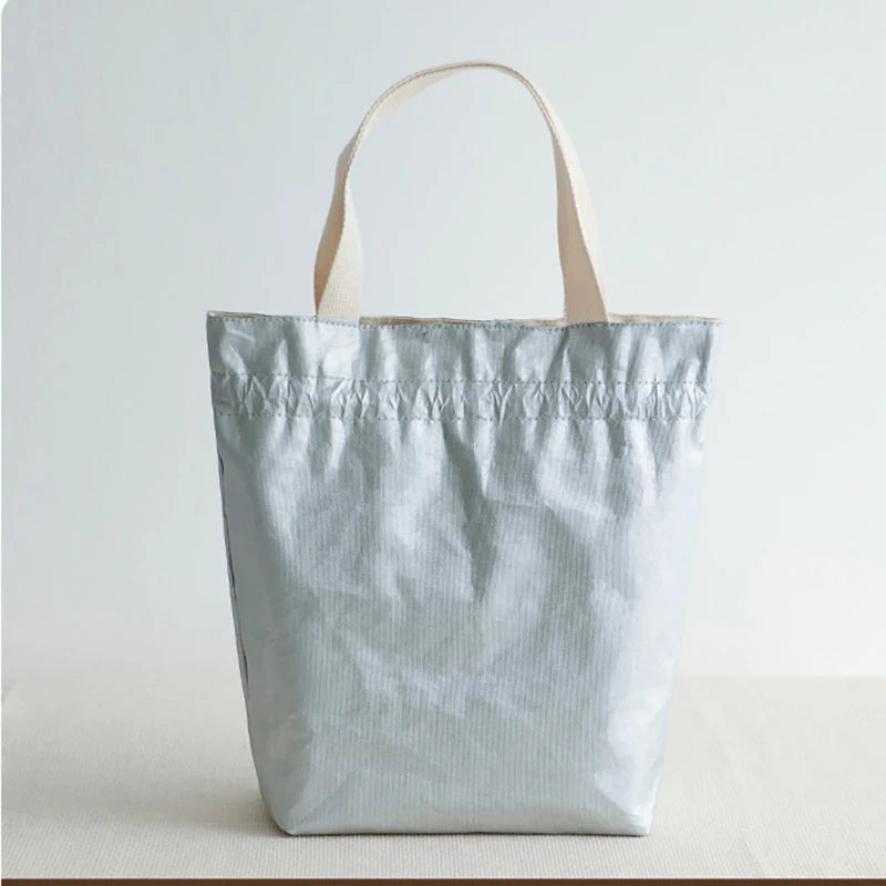 Sac Déjeuner Isotherme en Toile Beige à Cordon