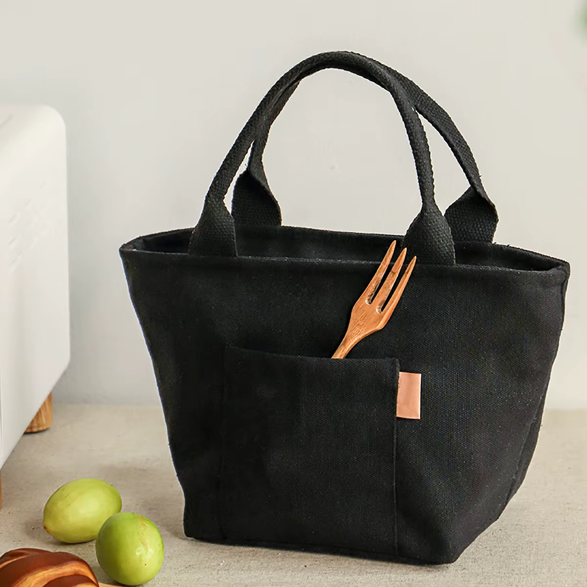sac lunch en toile noir