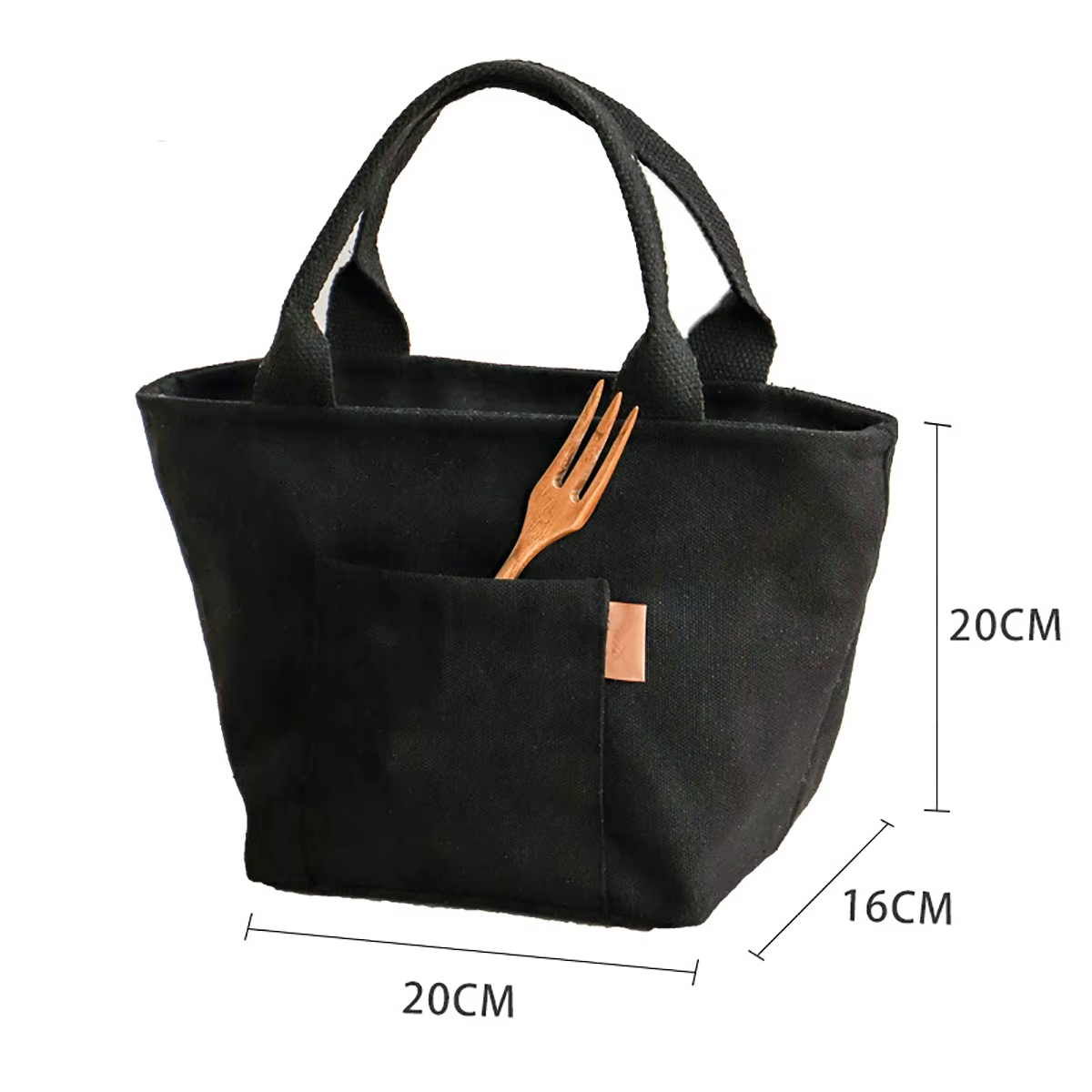 sac lunch en toile noir