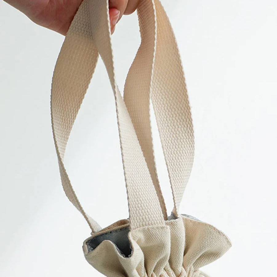 sac repas tissu isotherme beige
