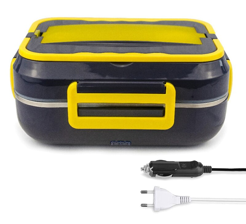 lunch box chauffante noire et jaune 220v, 12v et 24v