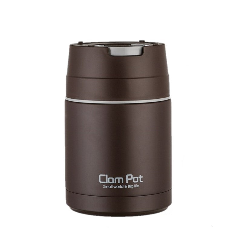 Boite repas chauffante marron 800 ml