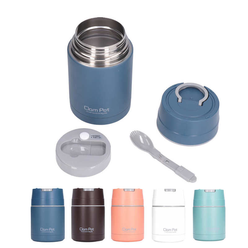 Boite lunch chauffante variantes couleurs repas cuillère pliante