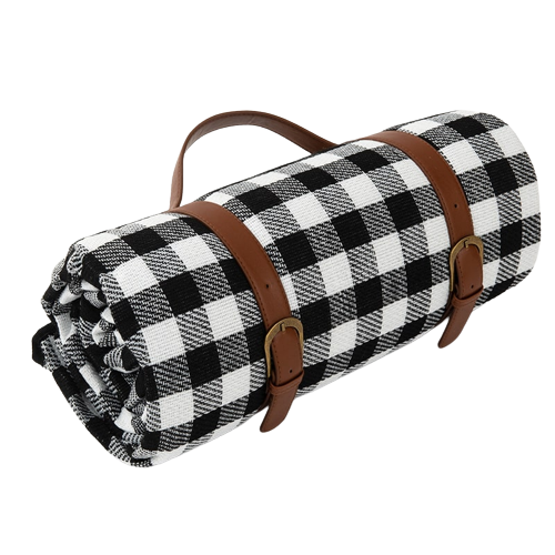 plaid picnic vichy noir blanc