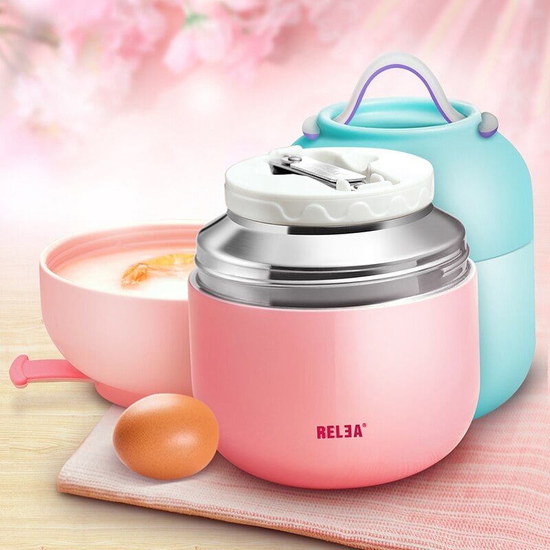 Box thermique bleu rose repas