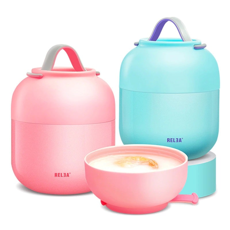 Pot braise isolation thermique bleu rose 700 ml