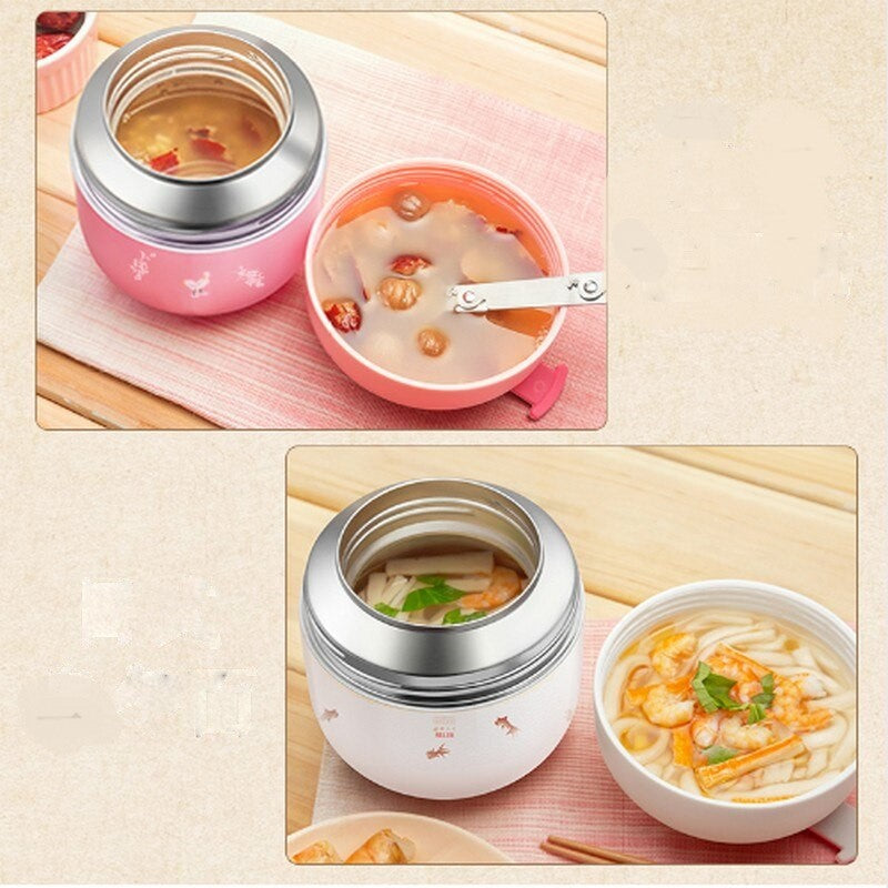 Box thermique isolation rose soupe cuillère pliante