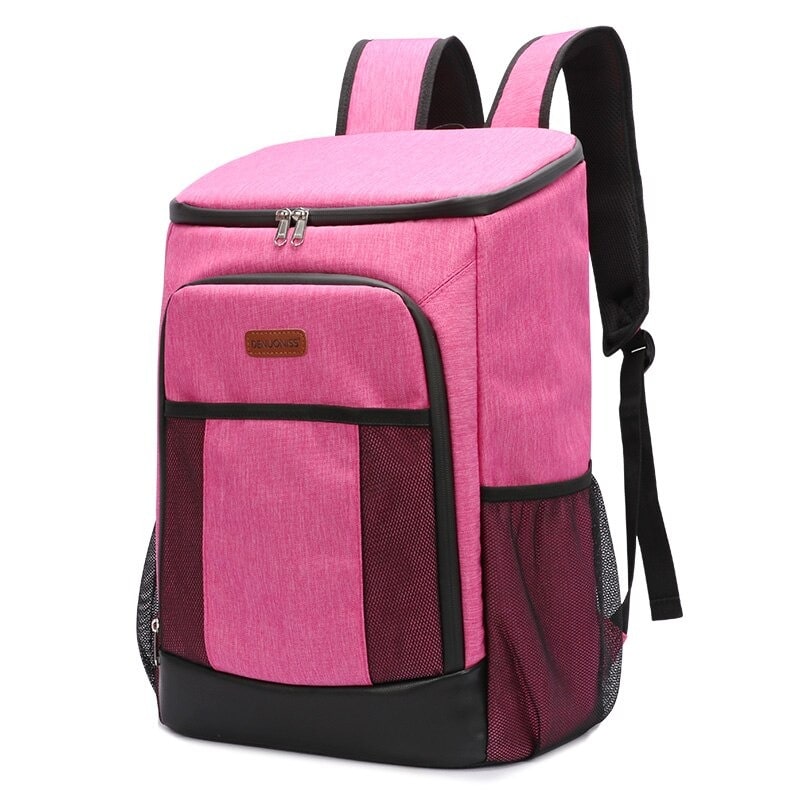 sac à dos thermique isotherme de couleur rose de 30 litres