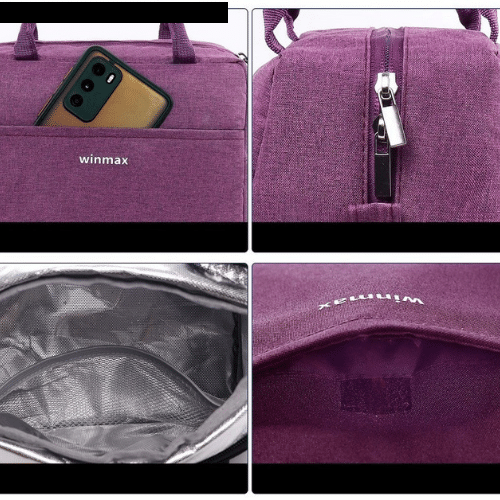 Sac isotherme violet details