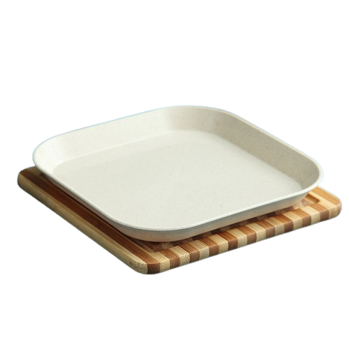 Assiette réutilisable plastique beige