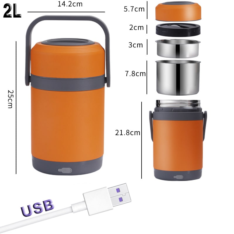 dimension boite chauffante usb orange