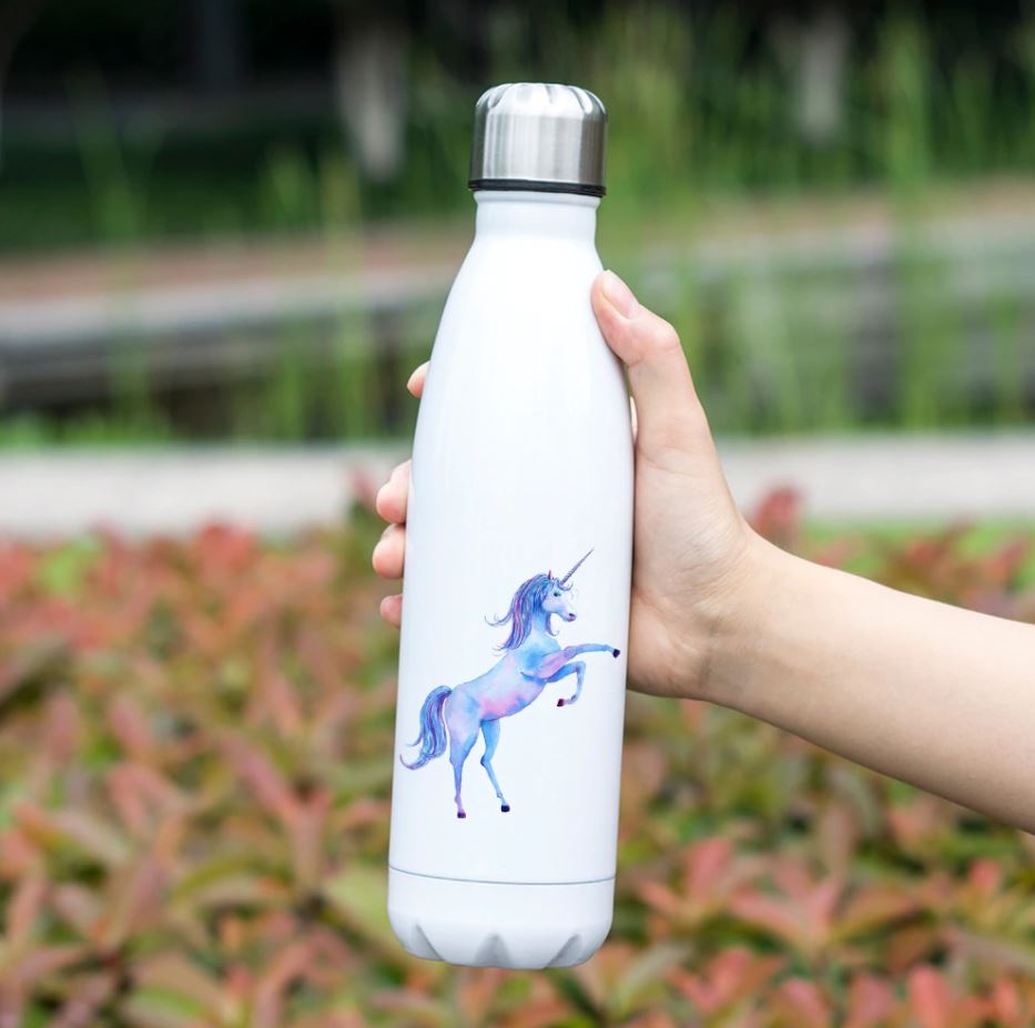 bouteille motif licorne