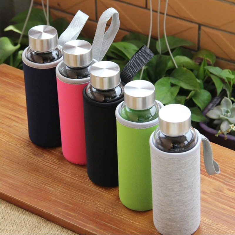 gourde verre infuseur the housse isotherme
