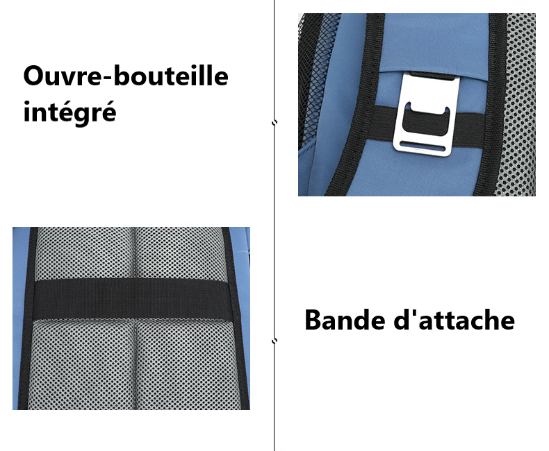 bande d'attache et ouvre bouteille integre
