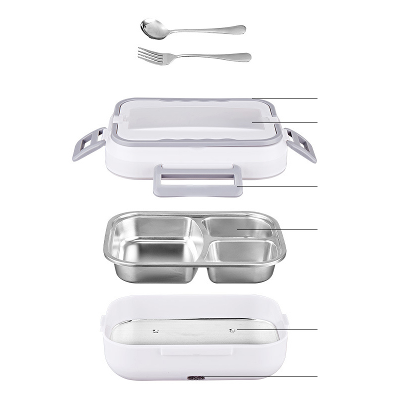 compartiments acier inoxydable lunch box electrique chauffante