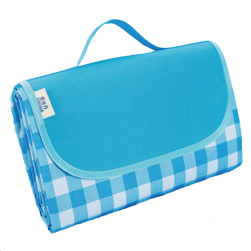 Couverture De Pique-Nique Imperméable 200x200 Cm - Rayures Bleues - Idéale Extérieur