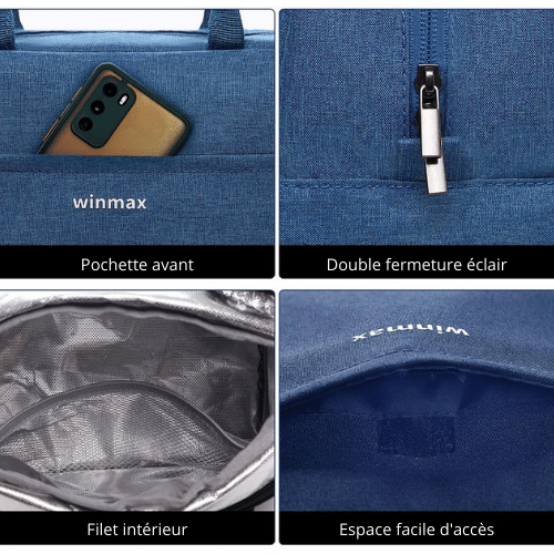 sac repas isotherme bleu haute qualité