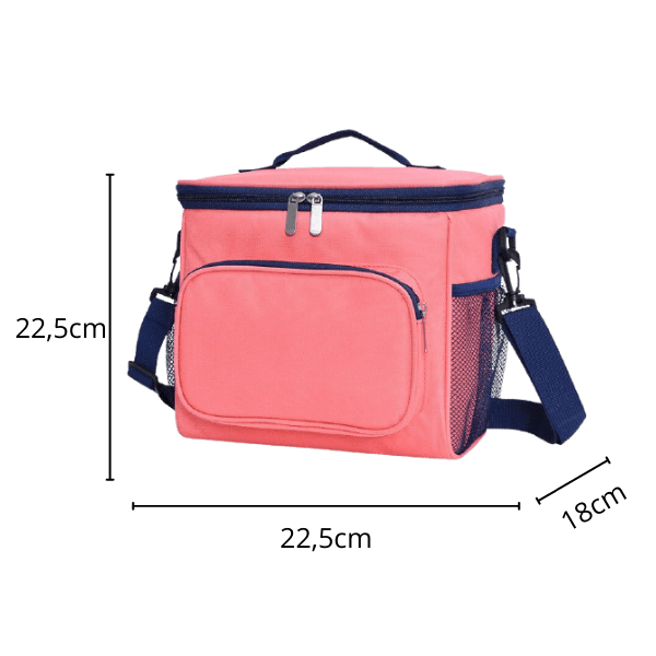dimensions glaciere souple isotherme rose et bleue