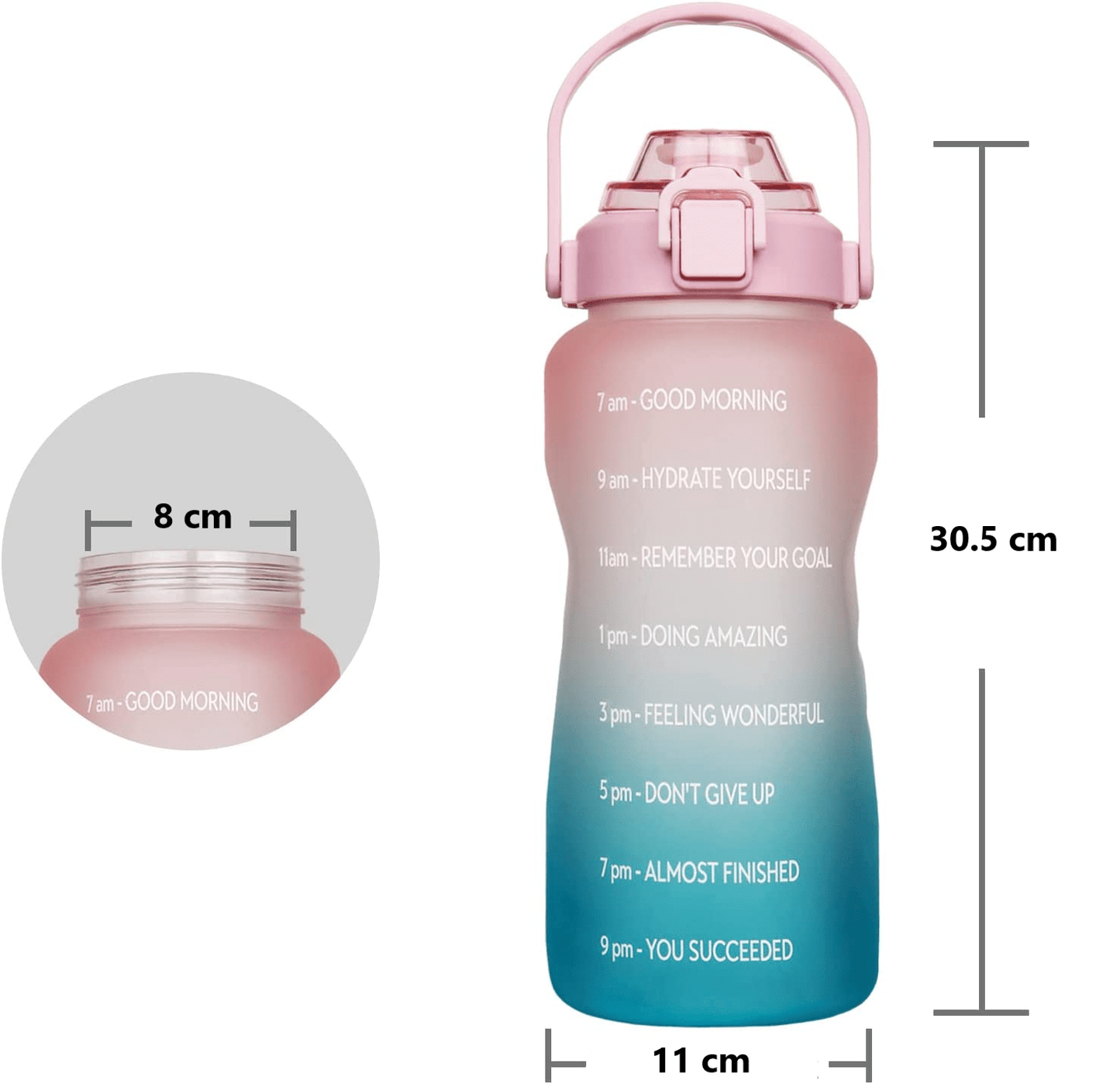 bouteille d'eau grande capacité dimensions