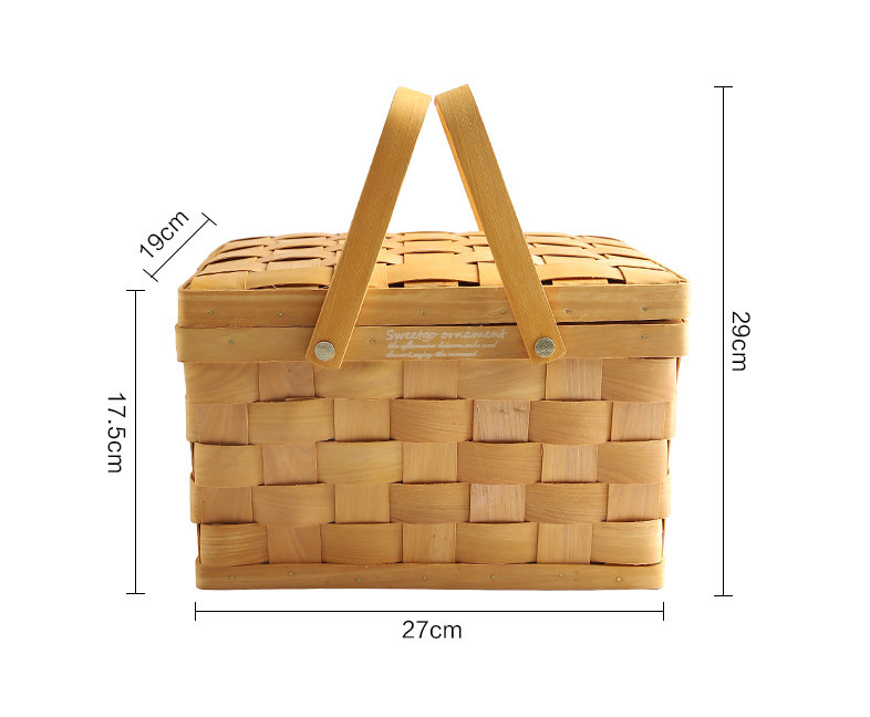 taille panier pour pique nique en bois