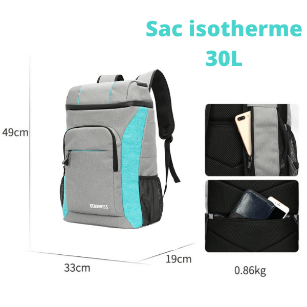 dimensions et informations sac à dos isotherme healthy lunch