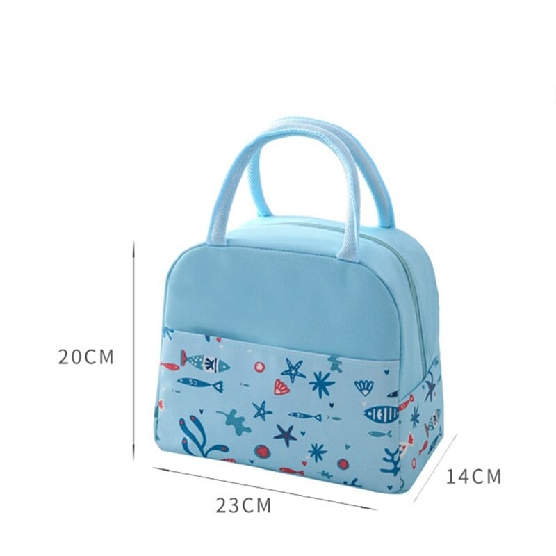 mesures sac isotherme repas bleu poissons