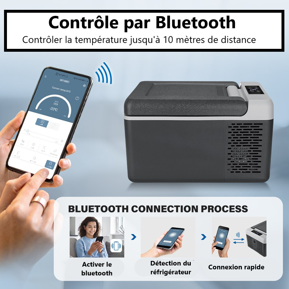 controle bluetooth telephone regrigerateur electrique