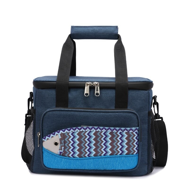 Glaciere souple 16L bleu motif poisson